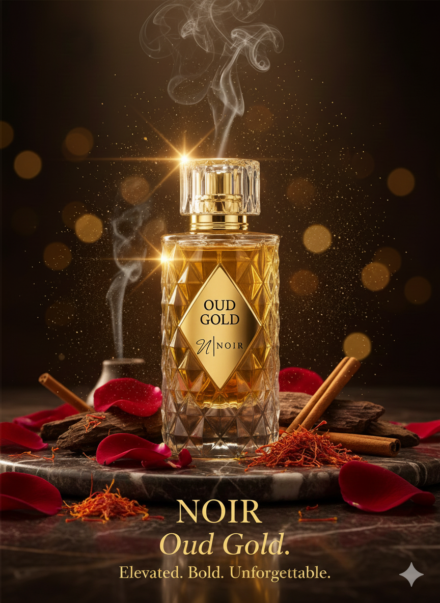 Oud Gold Eau de Parfum – Rich Oud, Saffron & Leather, Intense Long-Lasting Fragrance, 60ml