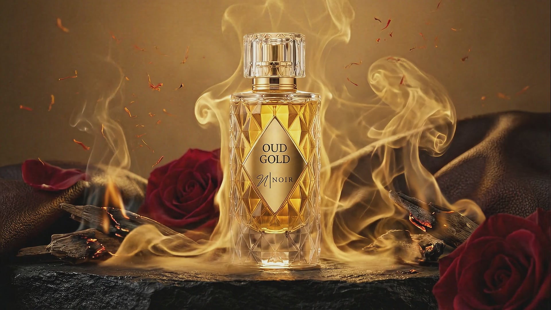 Oud Gold Eau de Parfum – Rich Oud, Saffron & Leather, Intense Long-Lasting Fragrance, 60ml